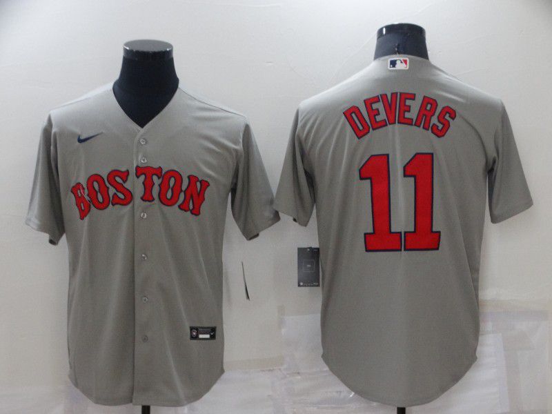 Men Boston Red Sox 11 Devers Grey Game Nike 2022 MLB Jersey
